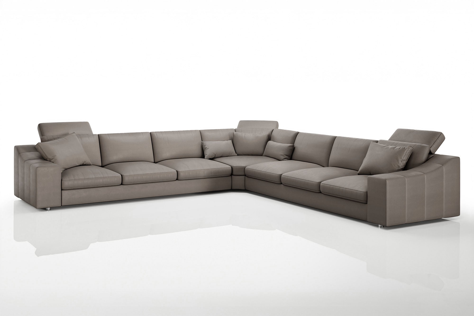 Clara LG [P] Große Leder Wohnlandschaft L-Form