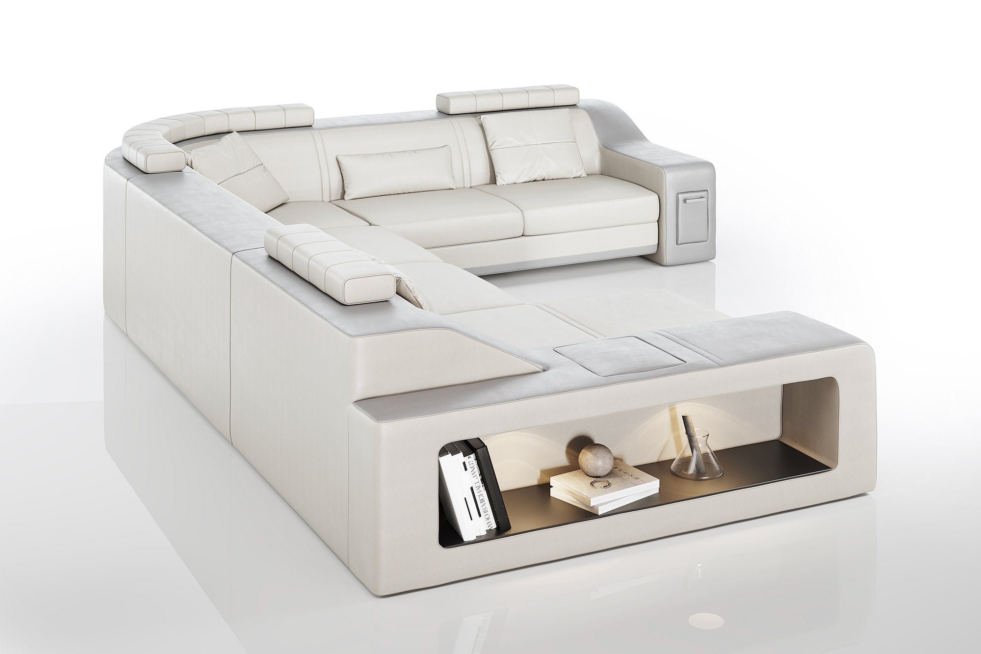Magnus [S] Leder Wohnlandschaft U-Ottomane