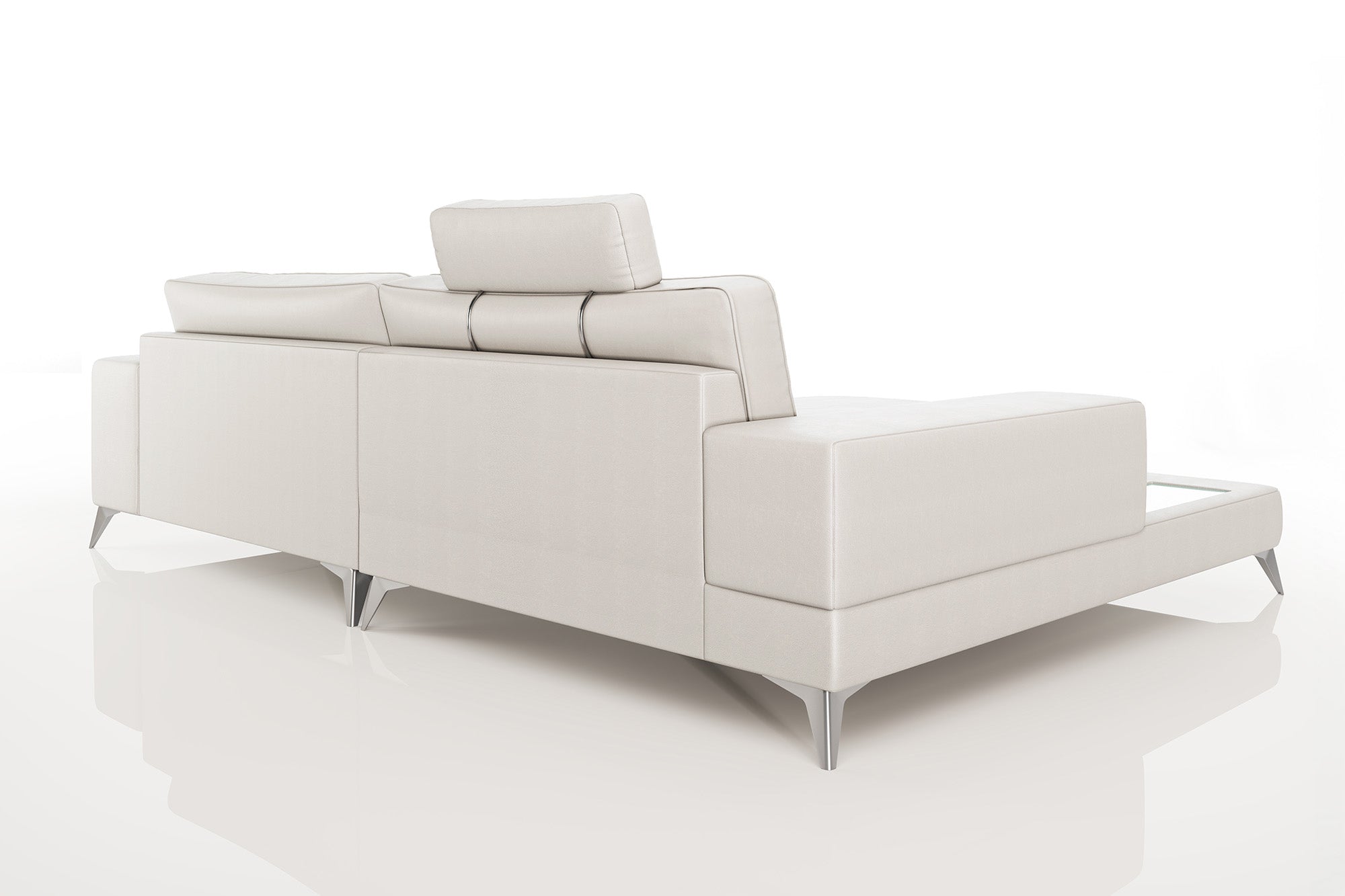 Maximilian IV [S] Kleines Stoffsofa mit Ottomane