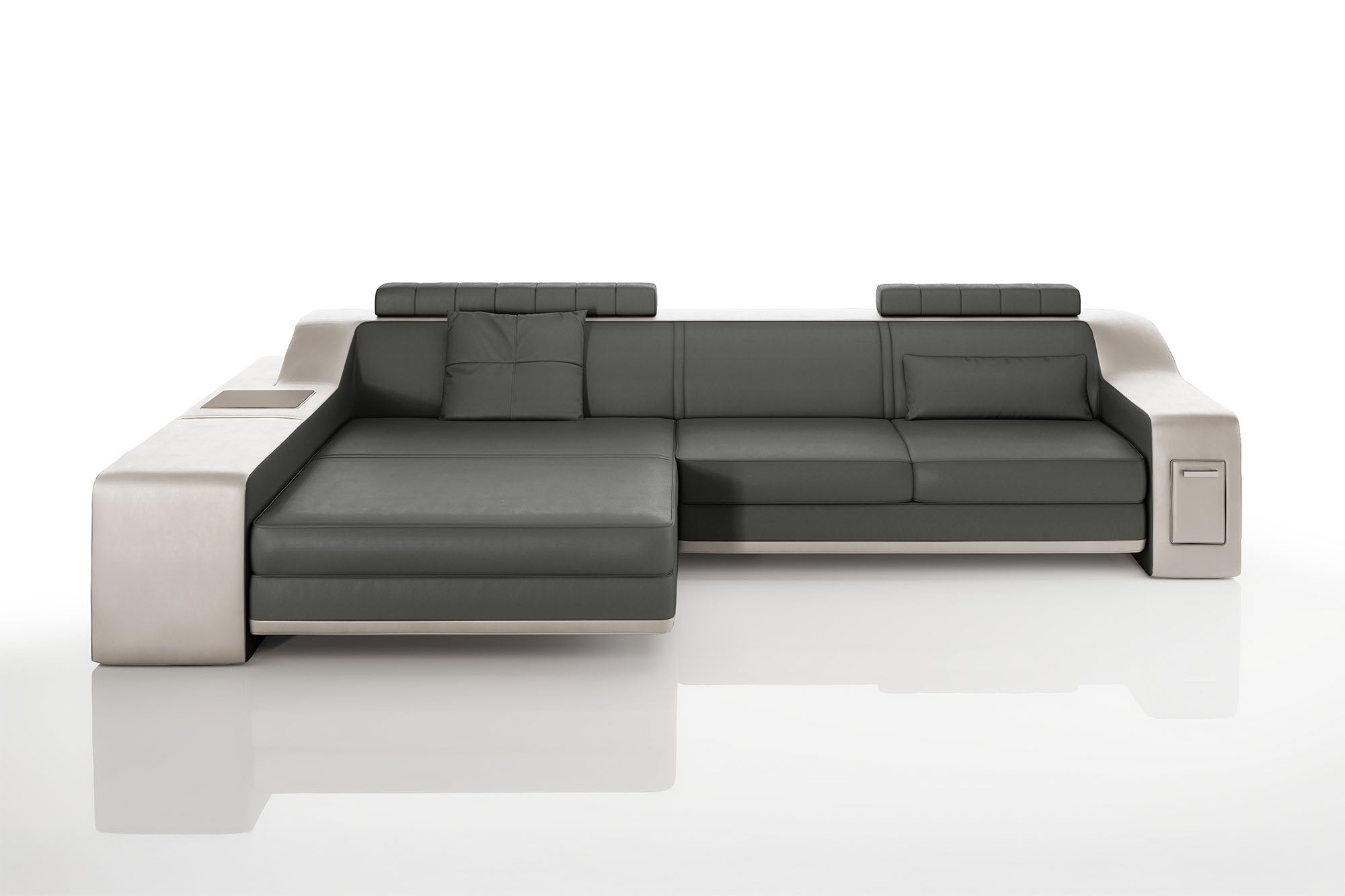 Magnus IV [S] Ledersofa mit Ottomane L-Form