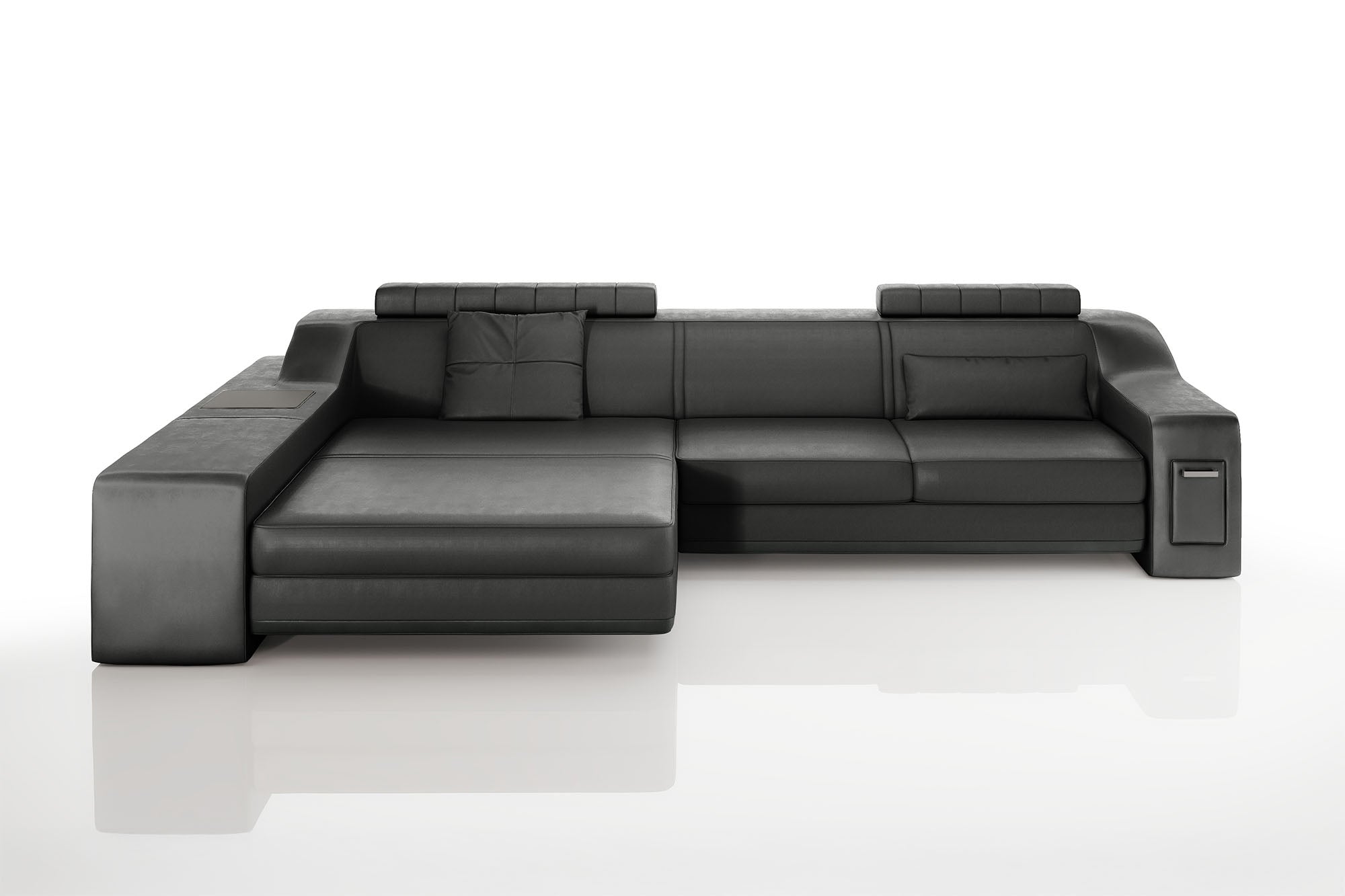 Magnus IV [S] Ledersofa mit Ottomane L-Form
