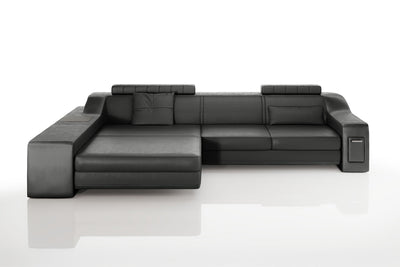 Magnus IV [S] Ledersofa mit Ottomane L-Form