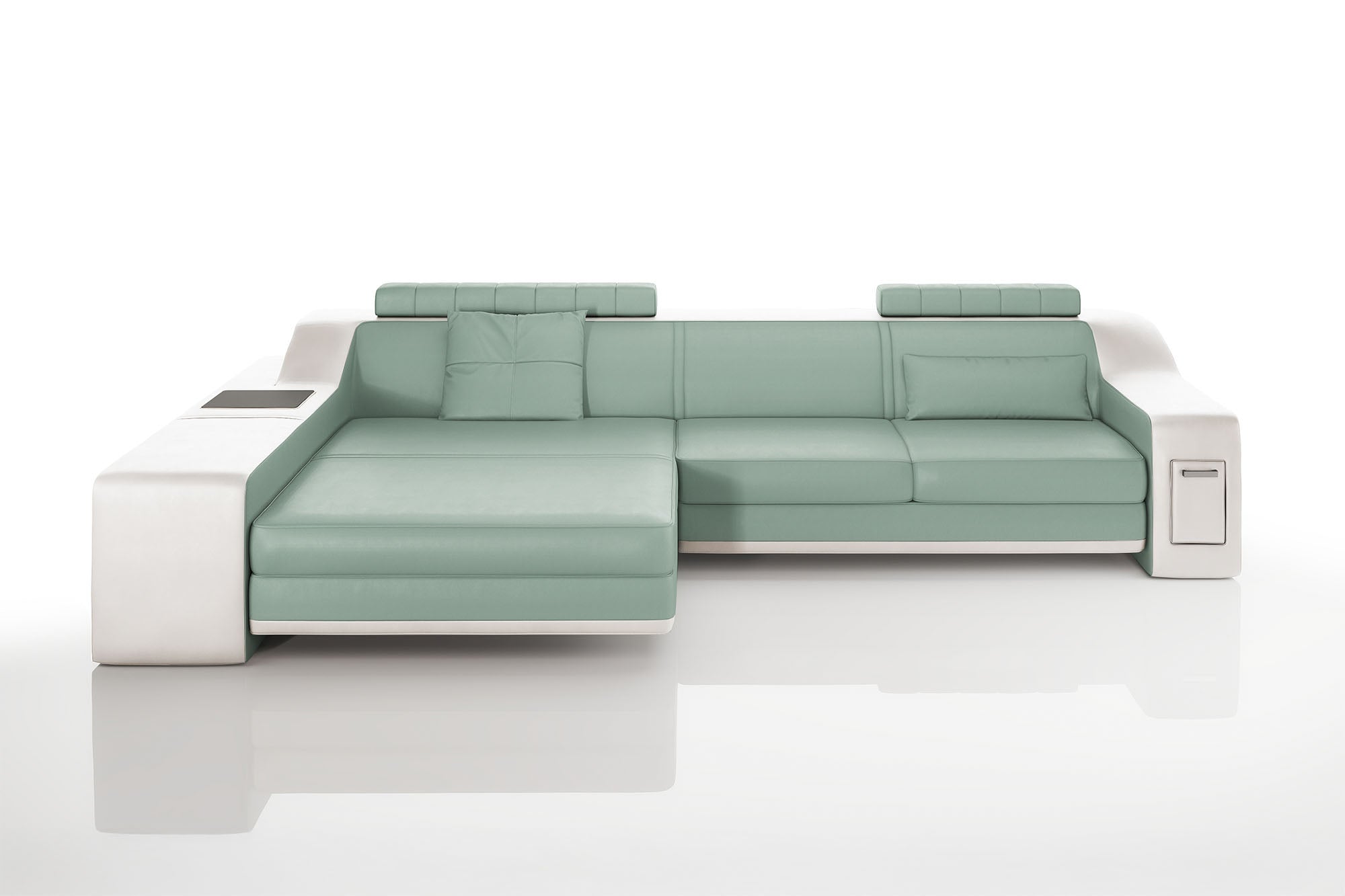 Magnus IV [S] Ledersofa mit Ottomane L-Form