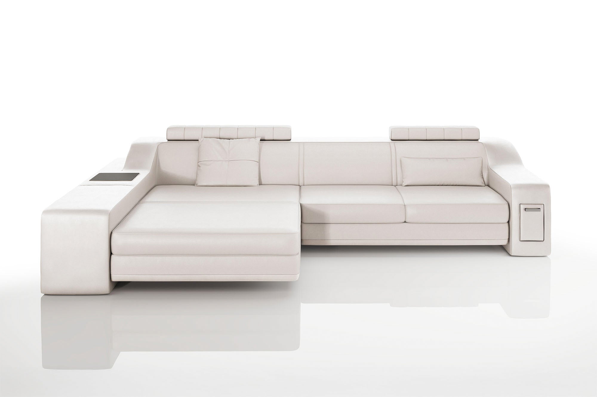 Magnus IV [S] Ledersofa mit Ottomane L-Form