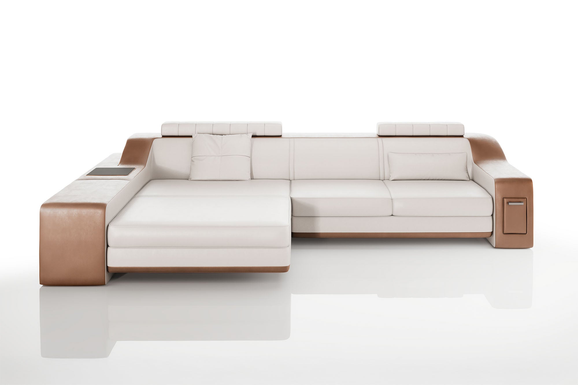 Magnus IV [S] Ledersofa mit Ottomane L-Form