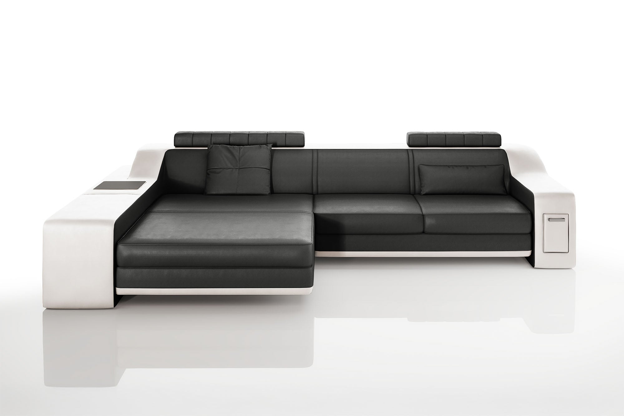 Magnus IV [S] Ledersofa mit Ottomane L-Form