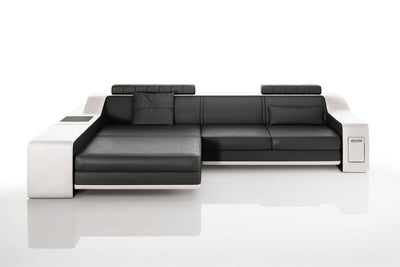 Magnus IV [S] Ledersofa mit Ottomane L-Form