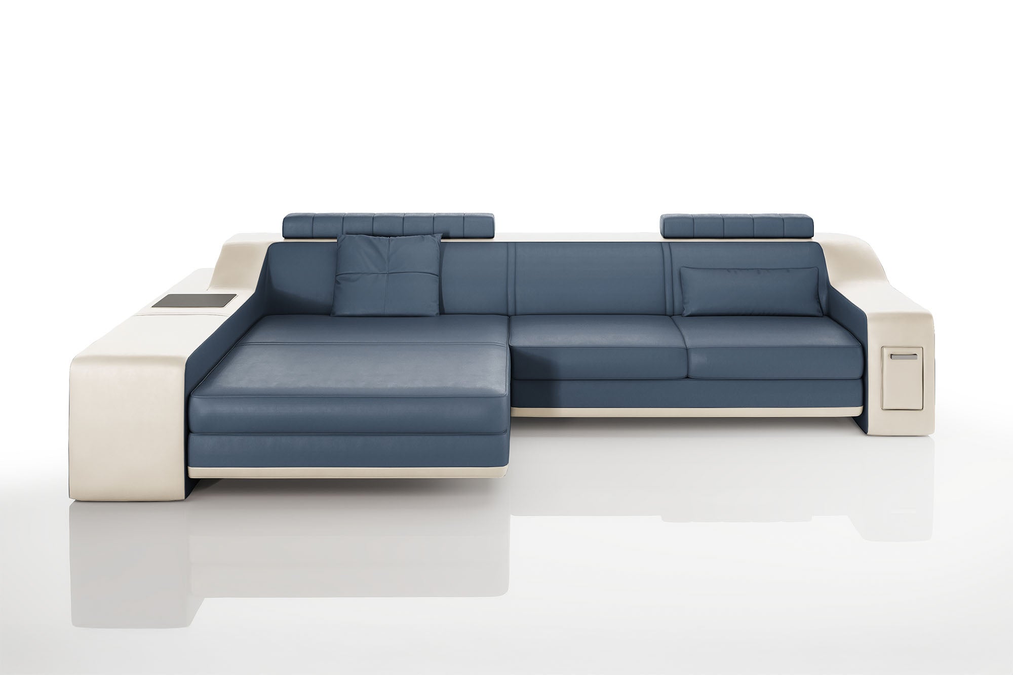 Magnus IV [S] Ledersofa mit Ottomane L-Form