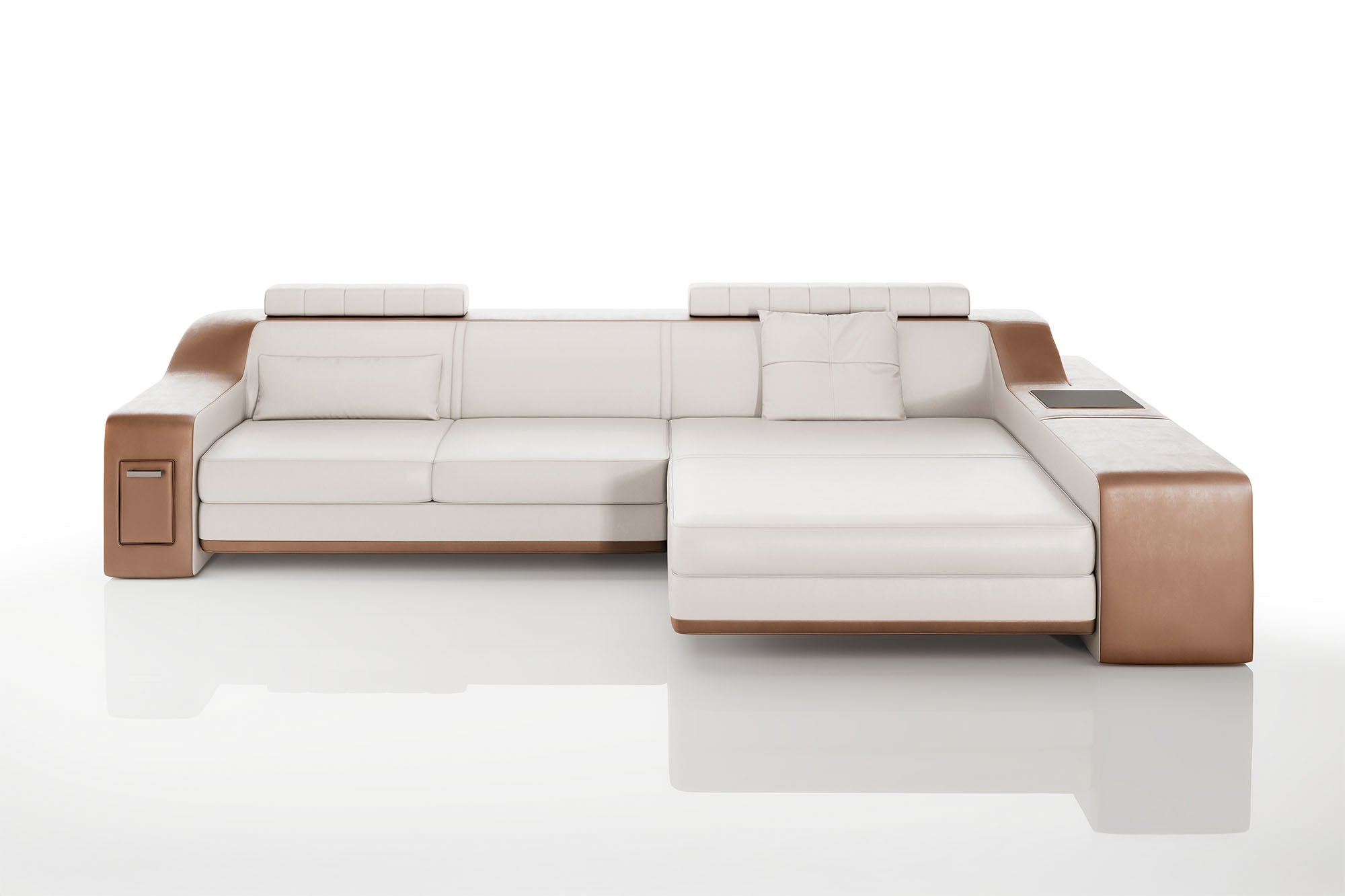 Magnus IV [S] Ledersofa mit Ottomane L-Form