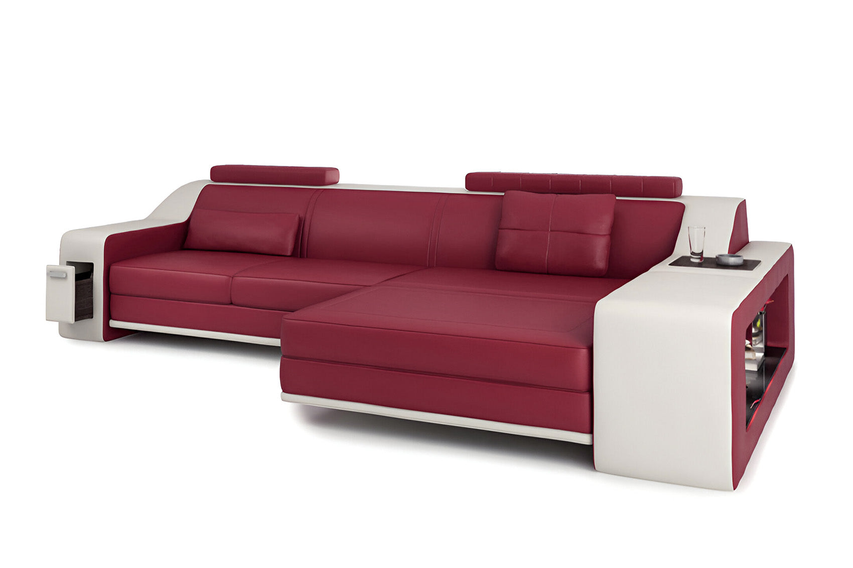 Magnus IV [S] Ledersofa mit Ottomane L-Form