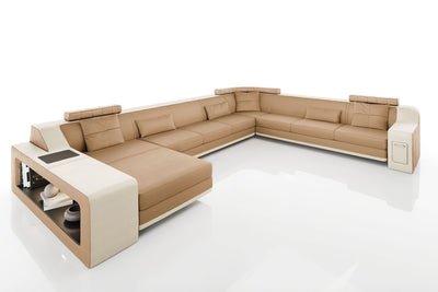 Magnus LG [S] Große Leder Wohnlandschaft U-Ottomane
