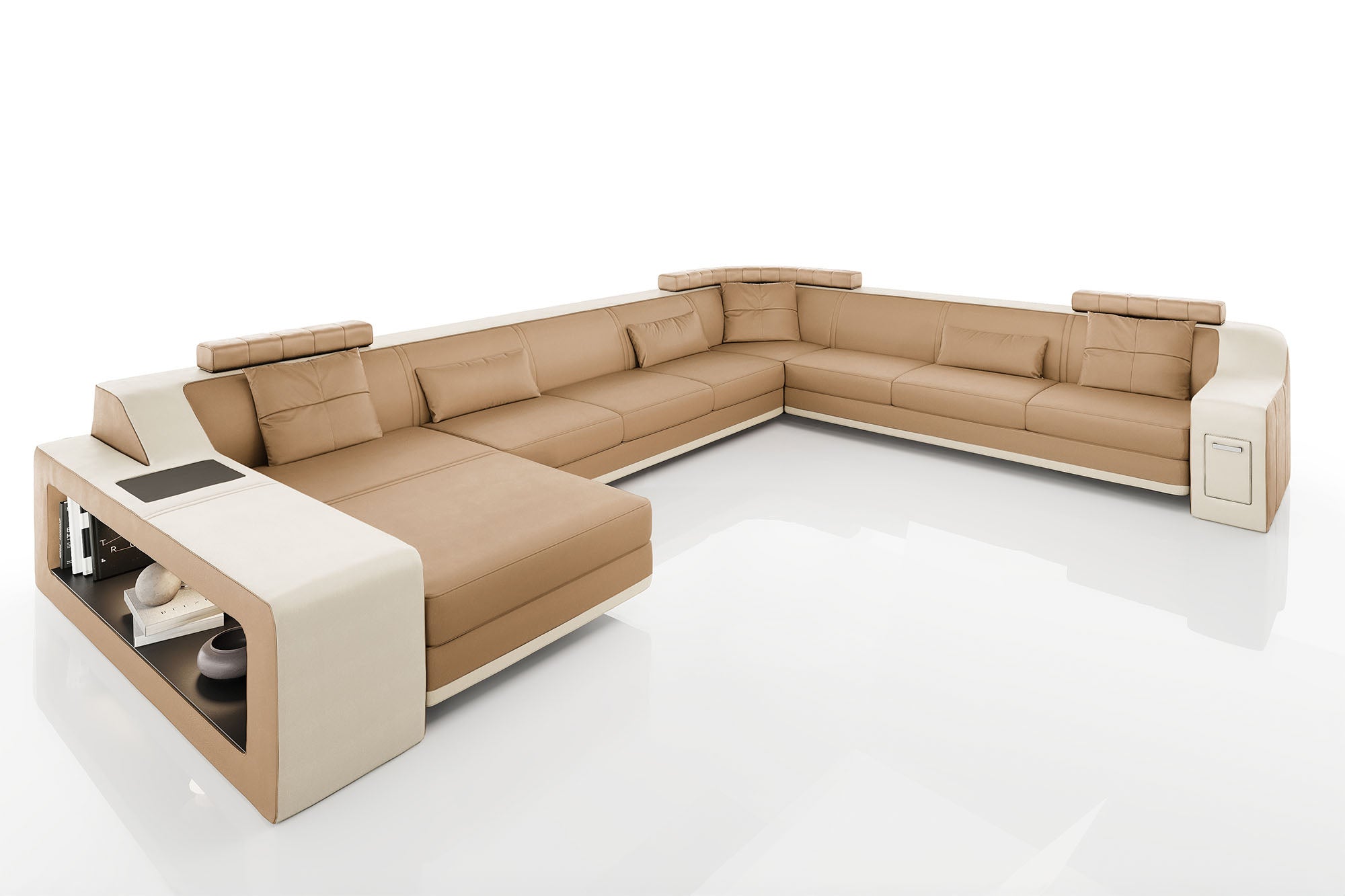 Magnus LG [S] Große Leder Wohnlandschaft U-Ottomane