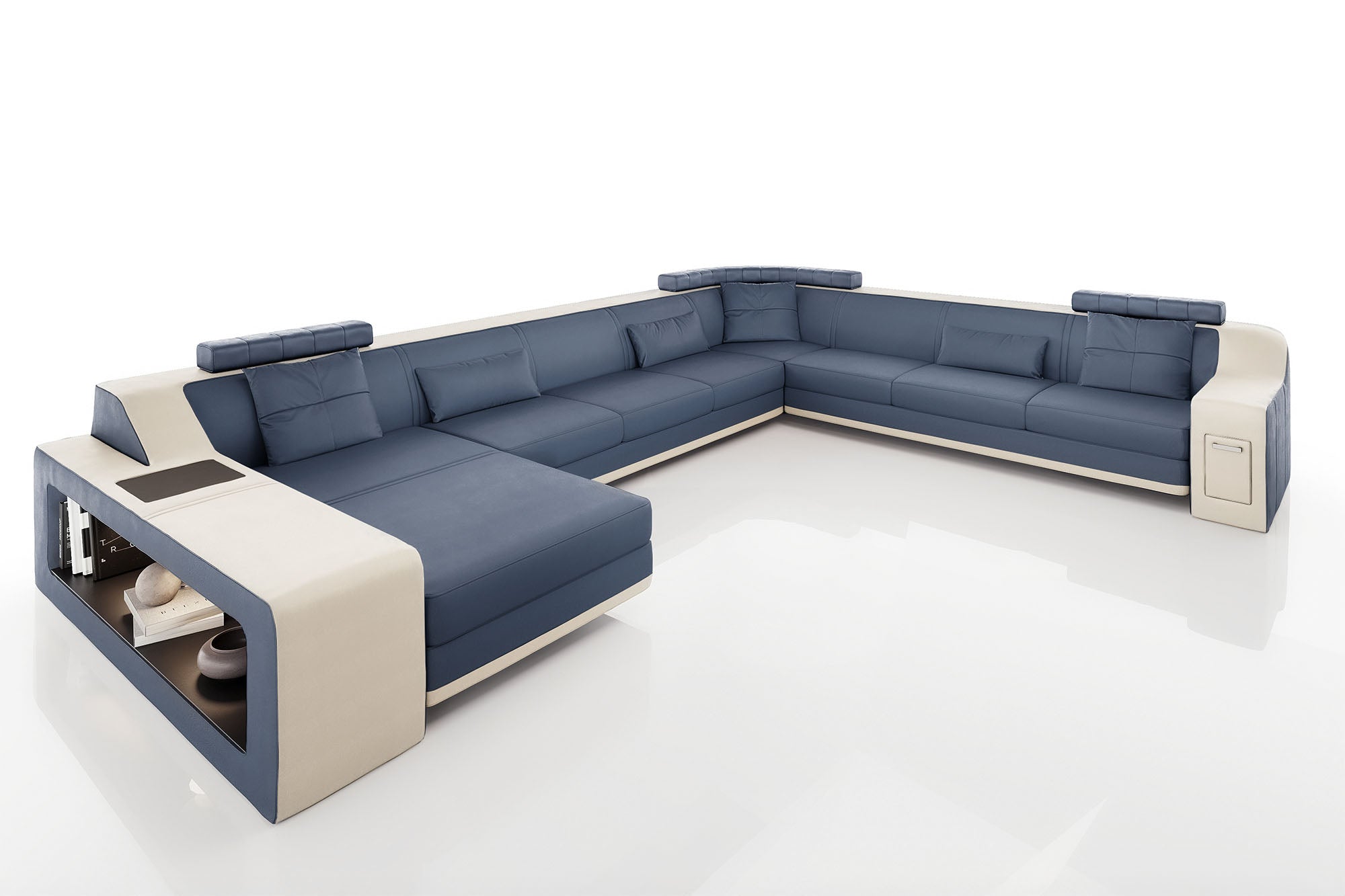 Magnus LG [S] Große Leder Wohnlandschaft U-Ottomane