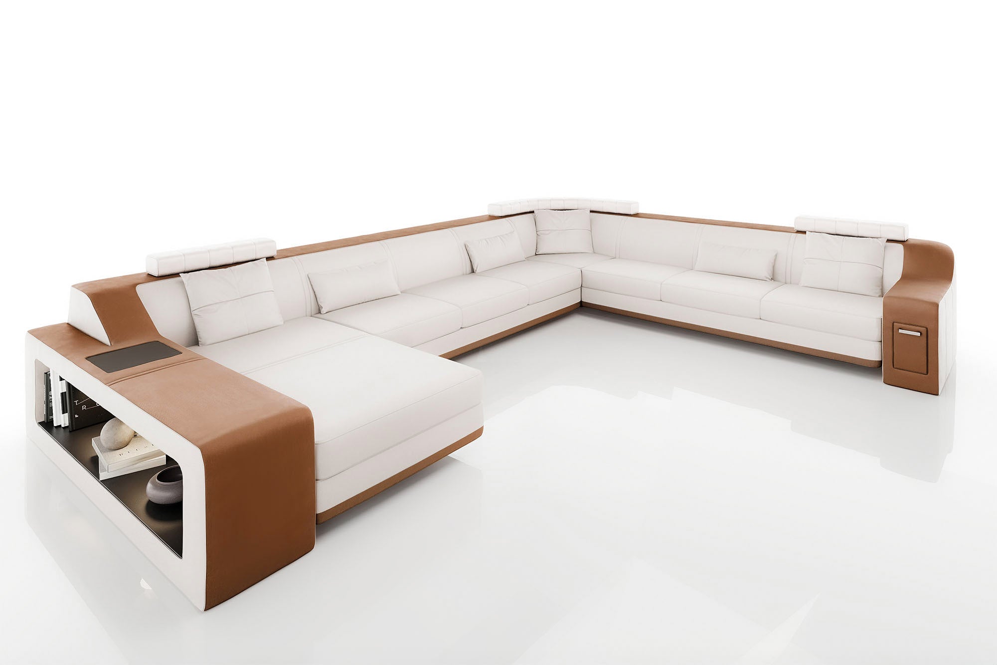 Magnus LG [S] Große Leder Wohnlandschaft U-Ottomane