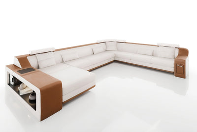 Magnus LG [S] Große Leder Wohnlandschaft U-Ottomane