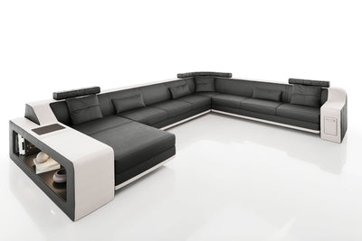 Magnus LG [S] Große Leder Wohnlandschaft U-Ottomane