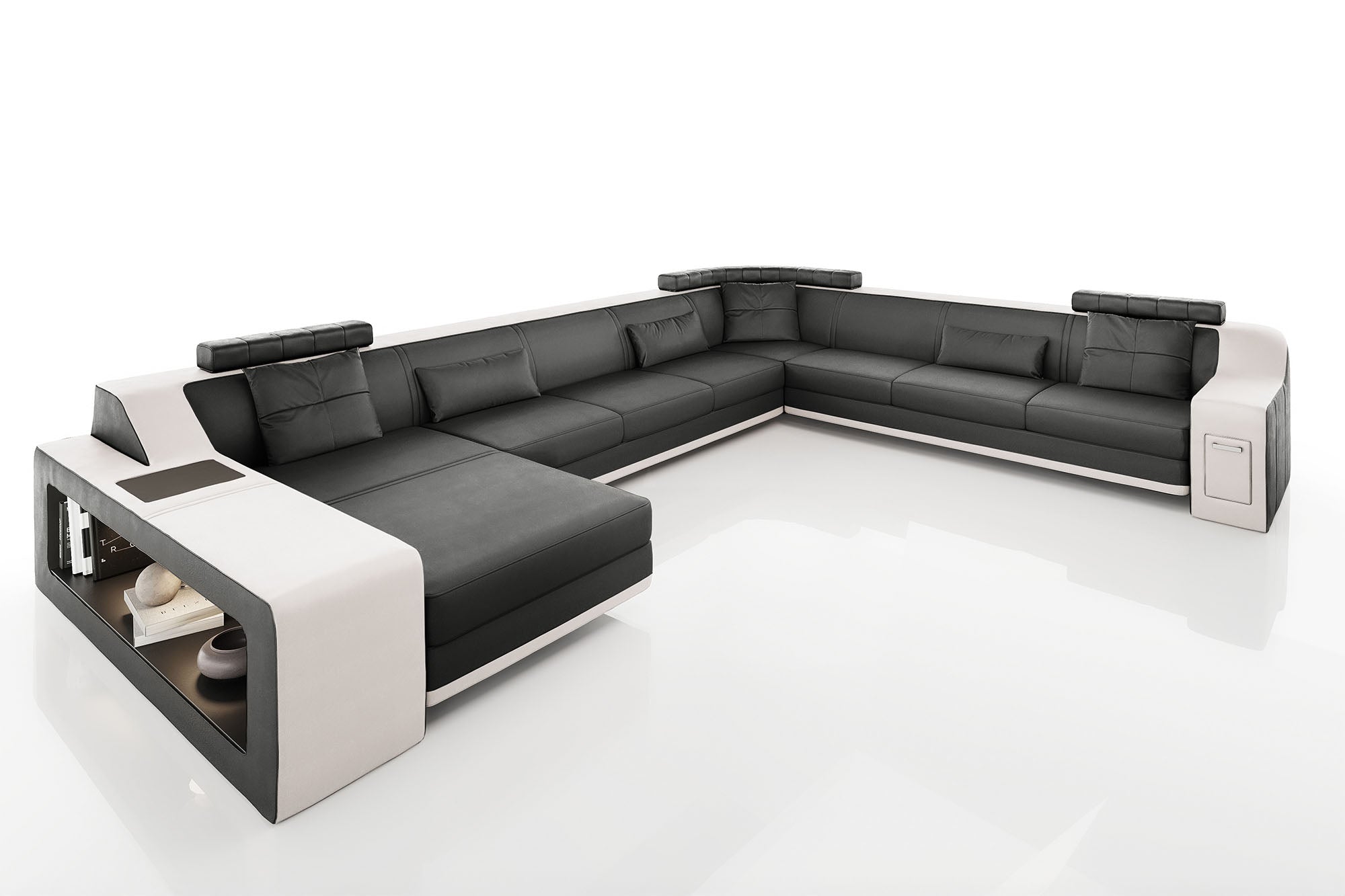 Magnus LG [S] Große Leder Wohnlandschaft U-Ottomane