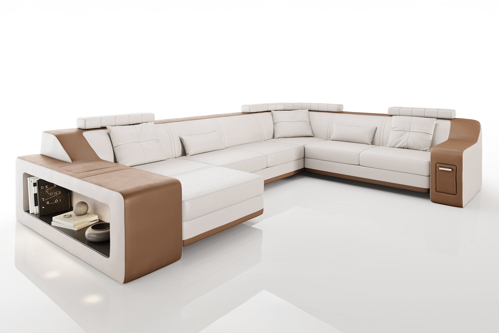 Magnus [S] Leder Wohnlandschaft U-Ottomane