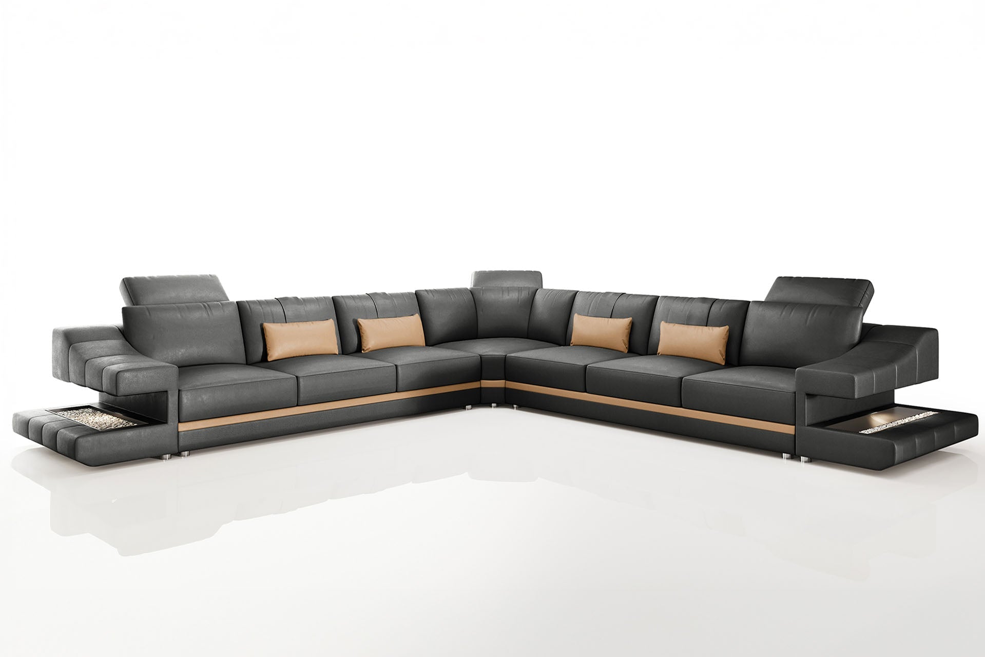 Clara LG [S] Große Leder Wohnlandschaft L-Form