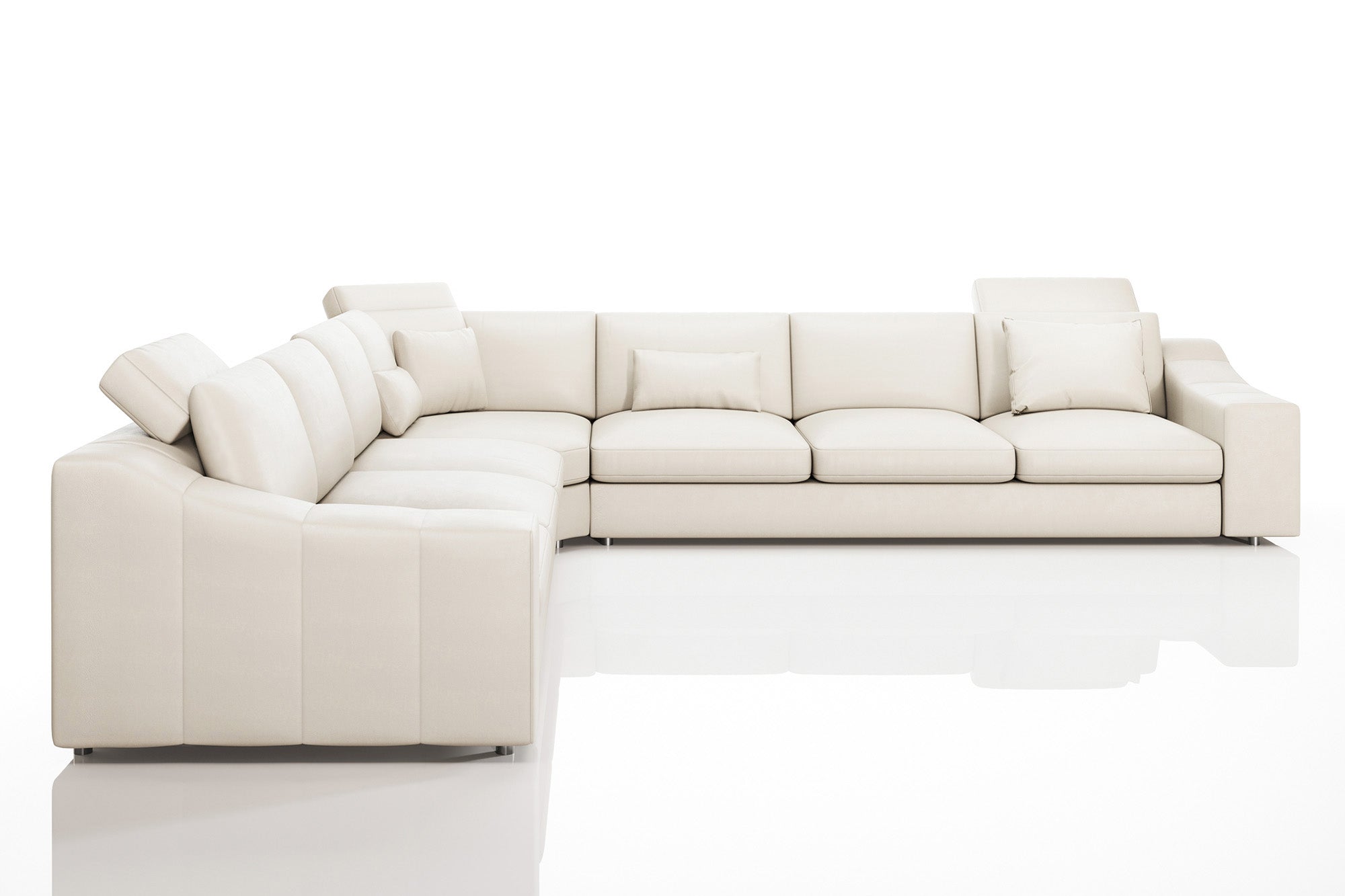 Clara LG [P] Große Leder Wohnlandschaft L-Form