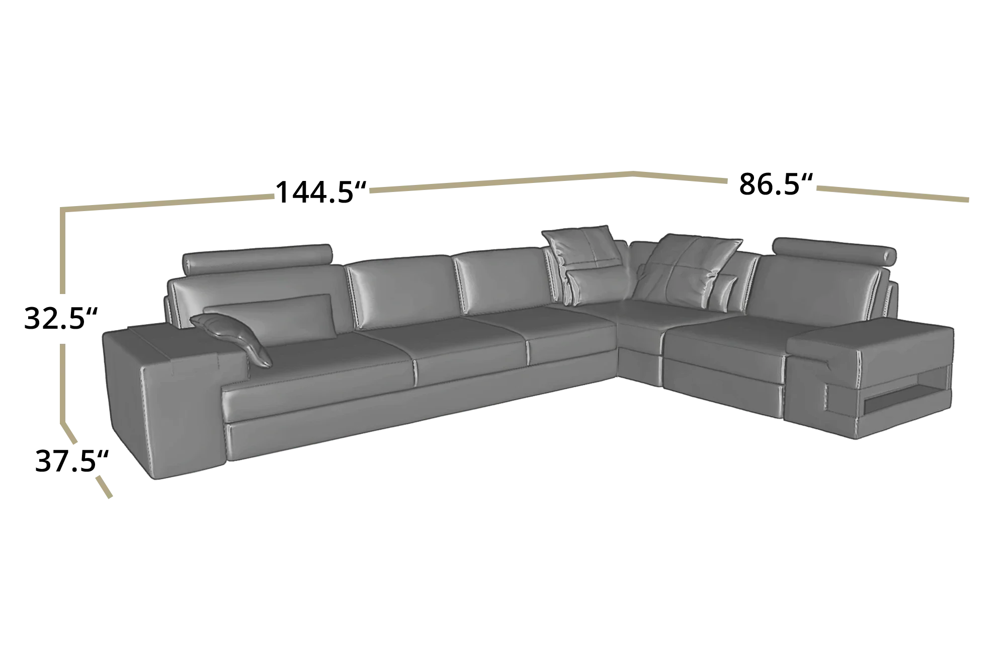 Bruno II [S] Stoff Wohnlandschaft L-Form
