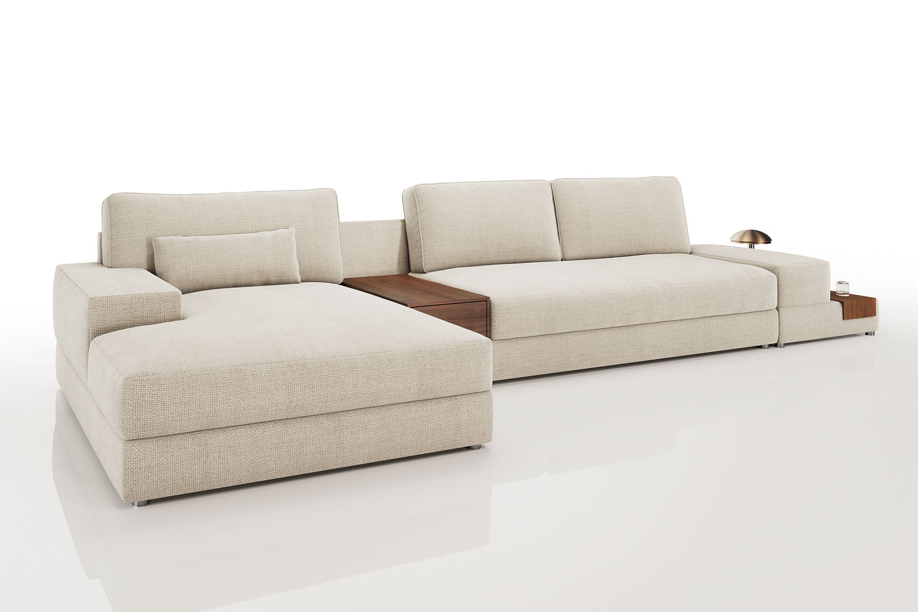 Luca [P] Stoffsofa mit Ottomane