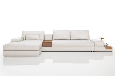 Luca [P] Ledersofa mit Ottomane L-Form