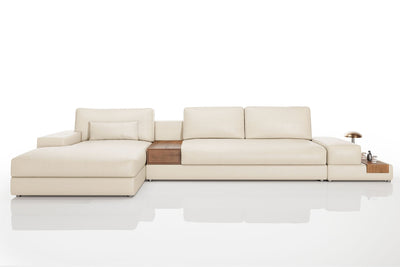Luca [P] Ledersofa mit Ottomane L-Form