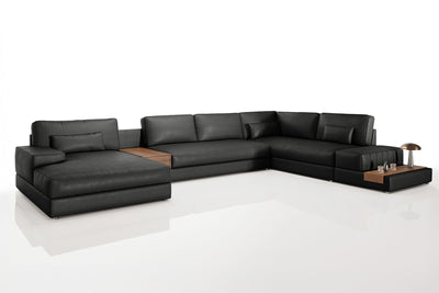 Luca LG [P] Leder Wohnlandschaft U-Ottomane