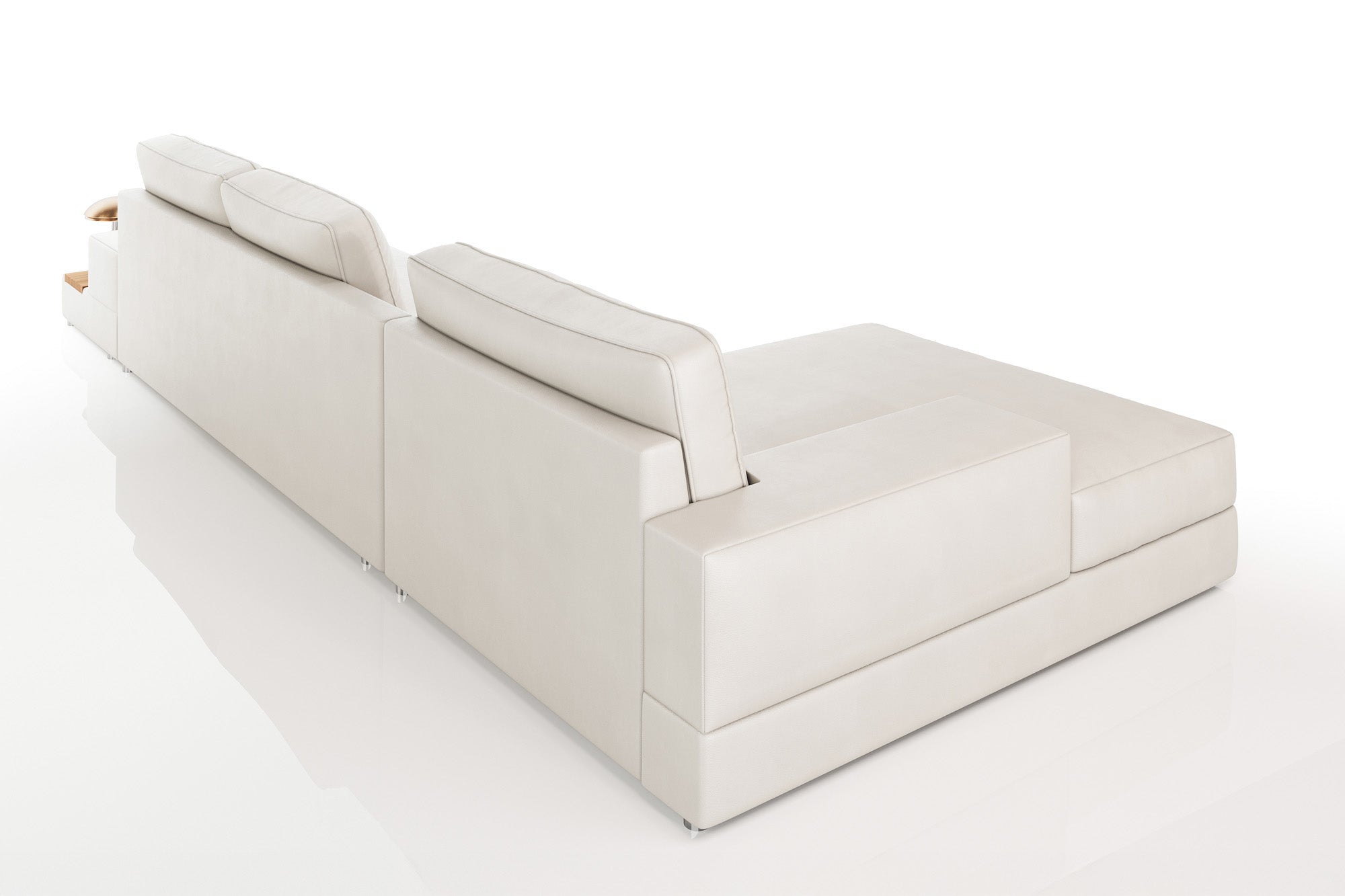 Luca [P] Ledersofa mit Ottomane L-Form