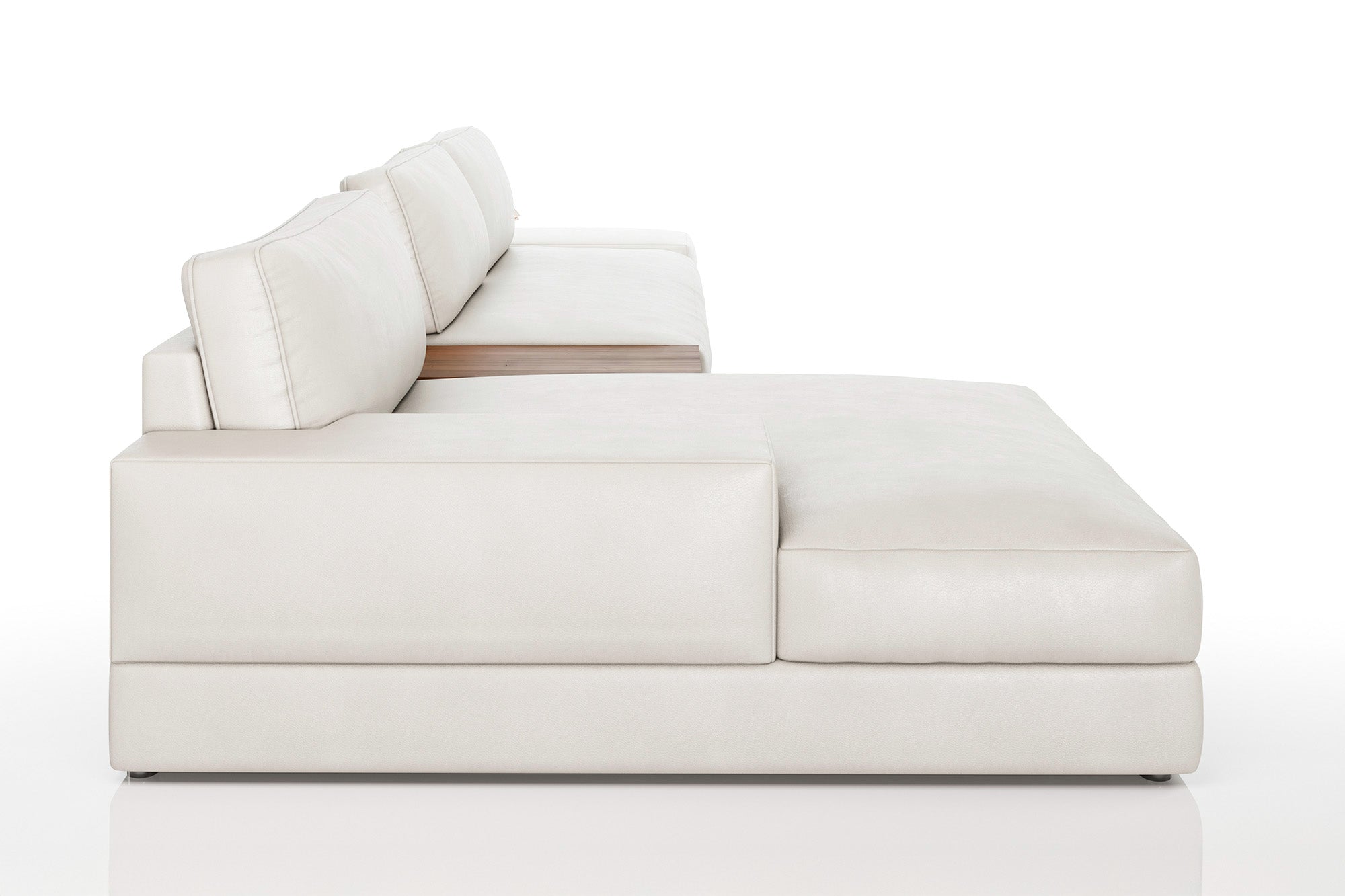 Luca [P] Ledersofa mit Ottomane L-Form