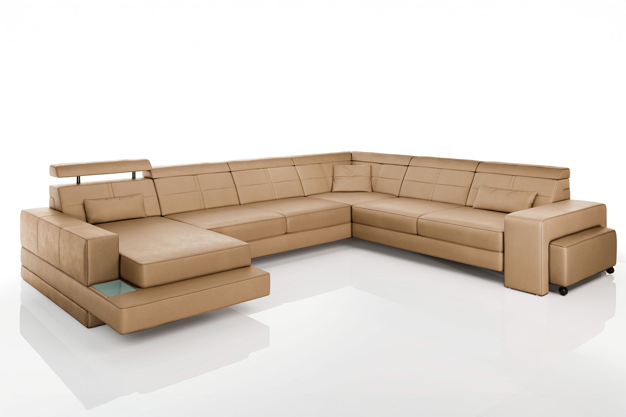 Oskar [S] Leder Wohnlandschaft U-Ottomane
