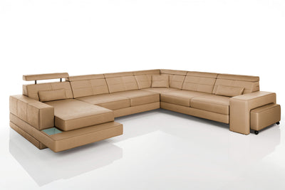 Oskar [S] Leder Wohnlandschaft U-Ottomane