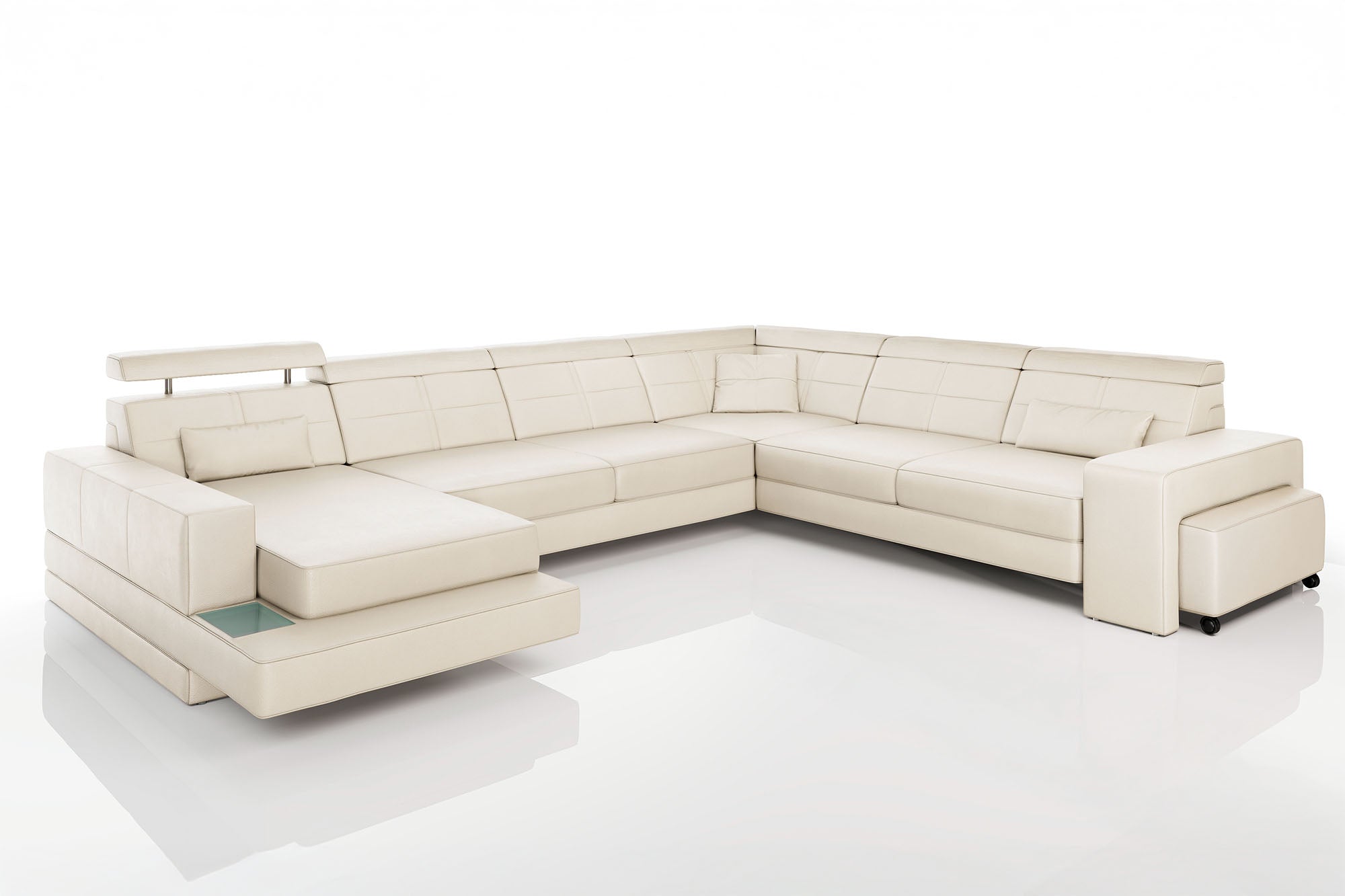 Oskar [S] Leder Wohnlandschaft U-Ottomane