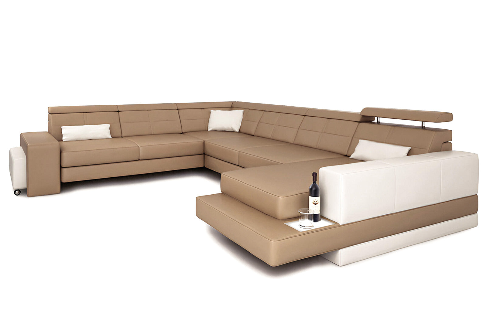 Oskar [S] Leder Wohnlandschaft U-Ottomane