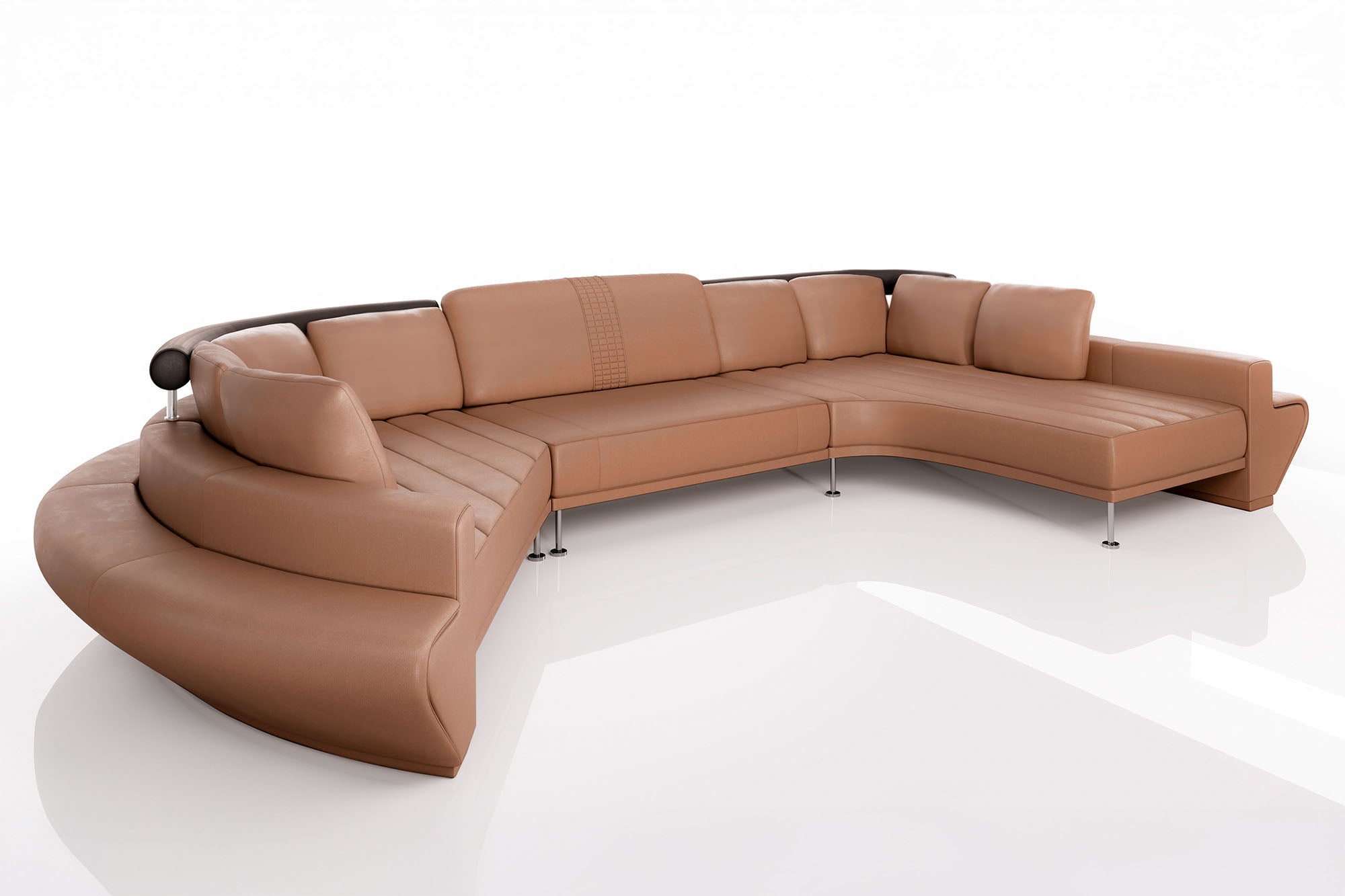 Carlo [S] Runde Leder Wohnlandschaft