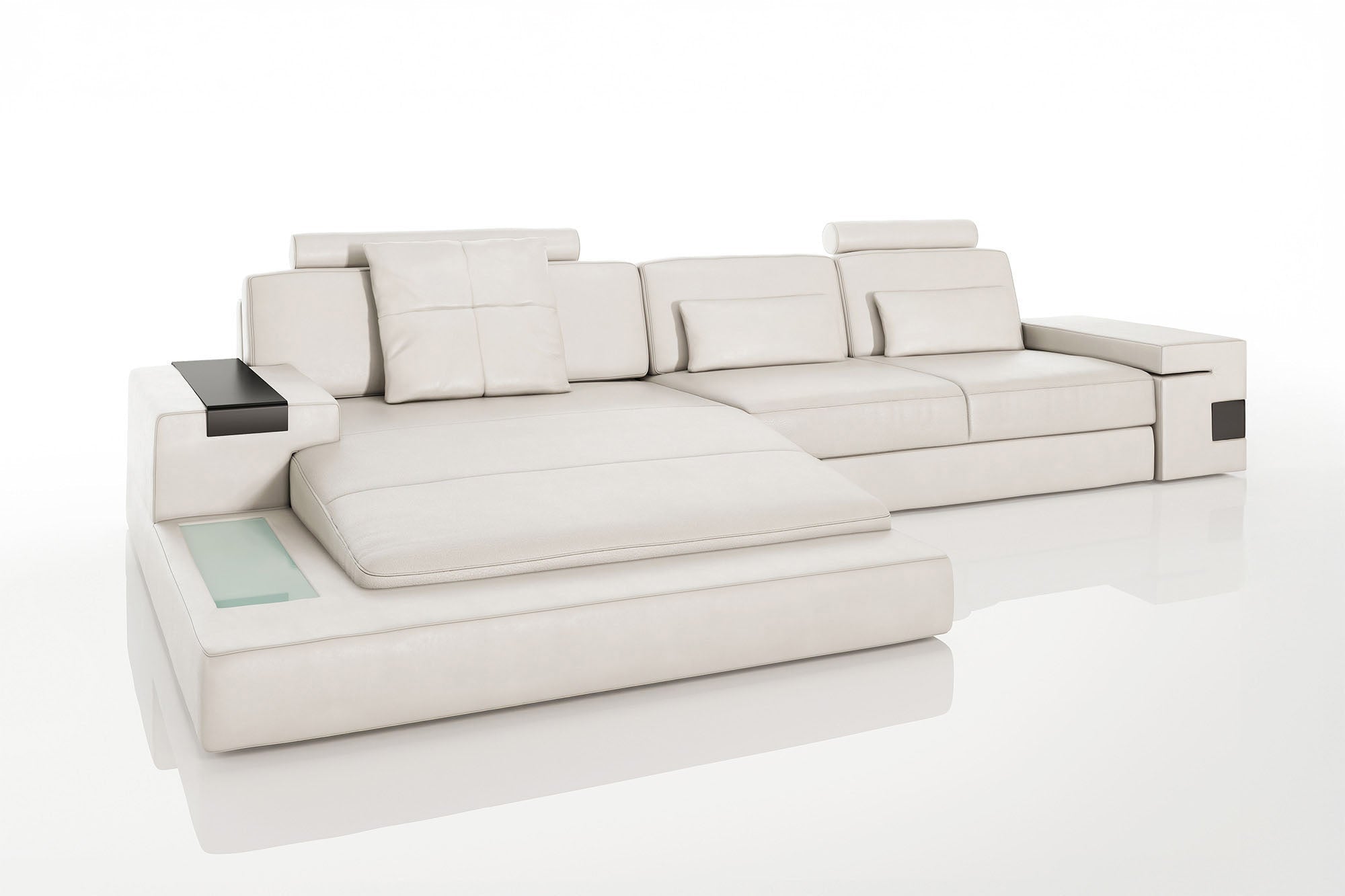 Bruno III [S] Ledersofa mit Ottomane L-Form