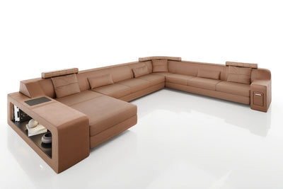 Magnus LG [S] Große Leder Wohnlandschaft U-Ottomane
