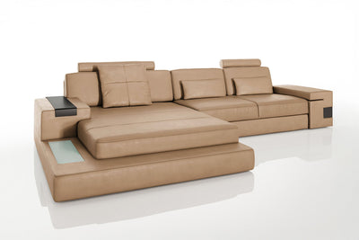 Bruno III [S] Ledersofa mit Ottomane L-Form