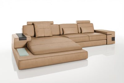 Bruno III [S] Ledersofa mit Ottomane L-Form
