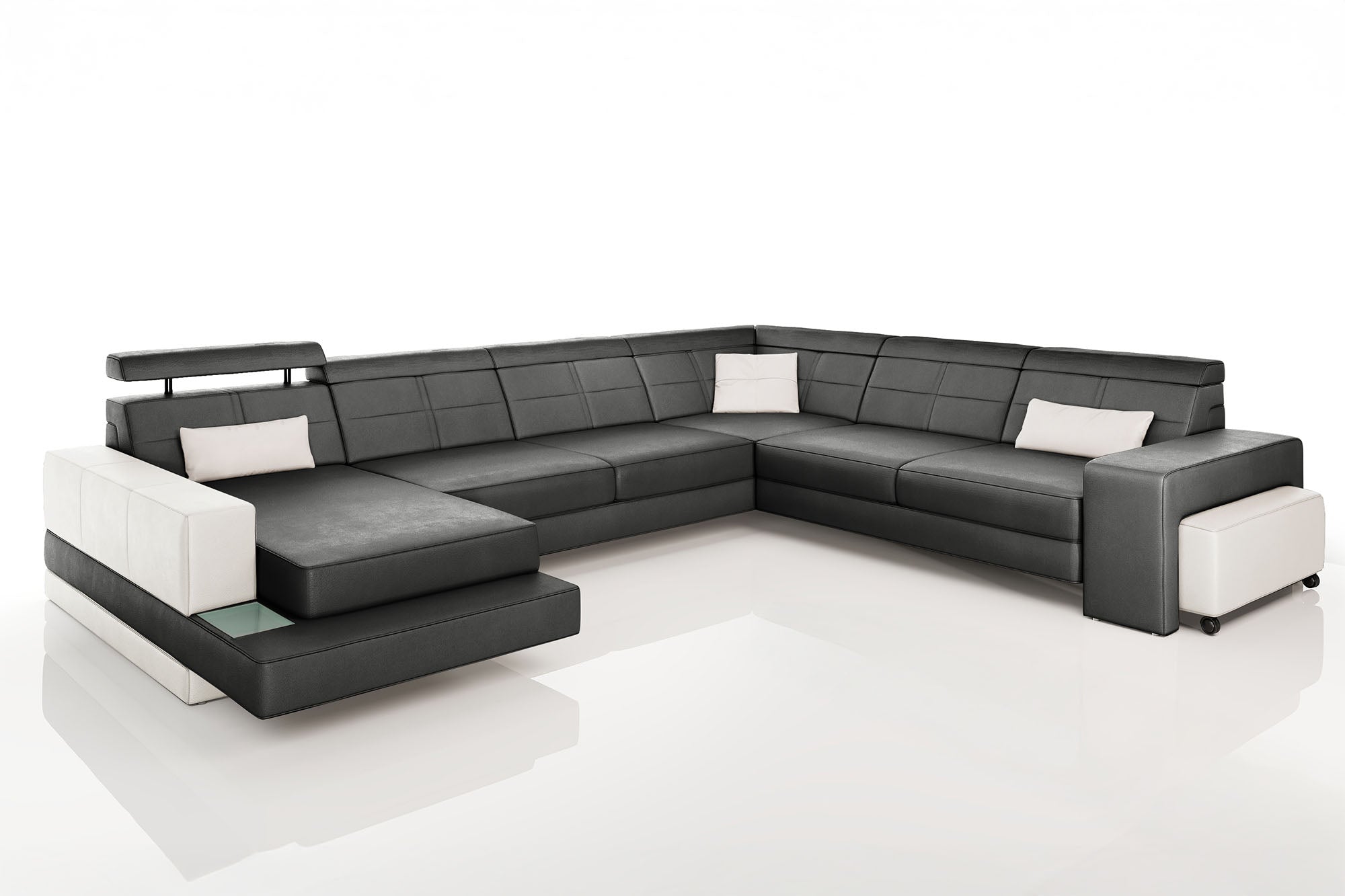 Oskar [S] Leder Wohnlandschaft U-Ottomane