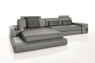 Bruno III [S] Ledersofa mit Ottomane L-Form