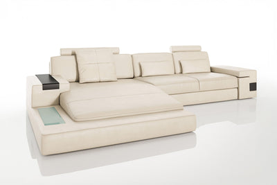 Bruno III [S] Ledersofa mit Ottomane L-Form