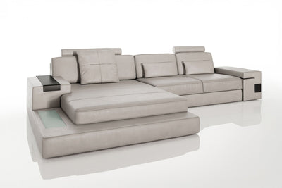 Bruno III [S] Ledersofa mit Ottomane L-Form