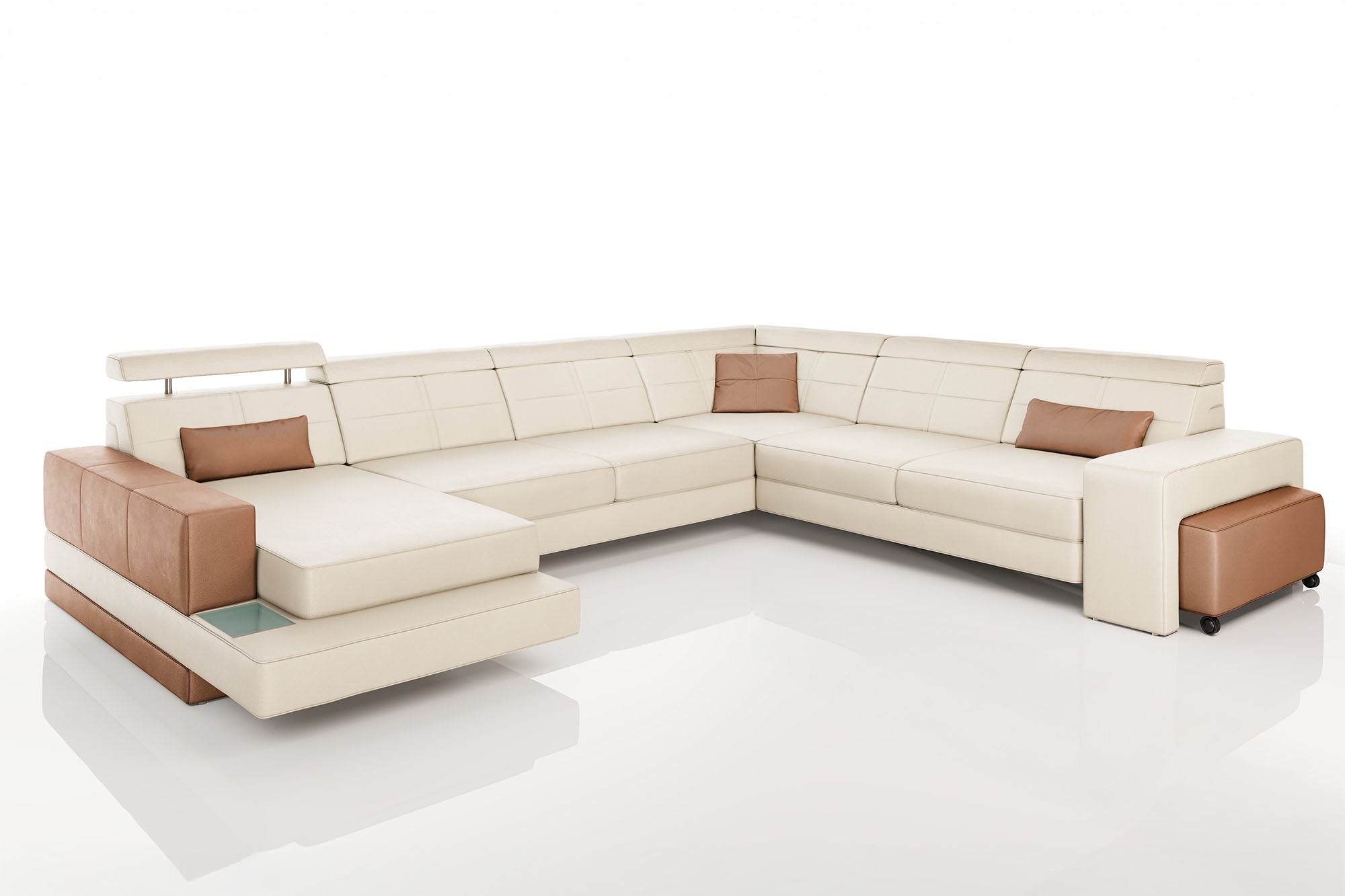 Oskar [S] Leder Wohnlandschaft U-Ottomane