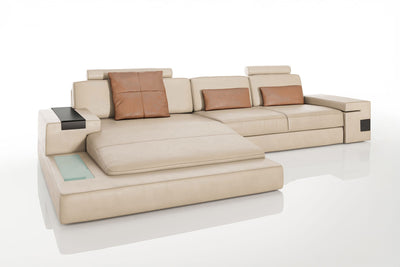 Bruno III [S] Ledersofa mit Ottomane L-Form