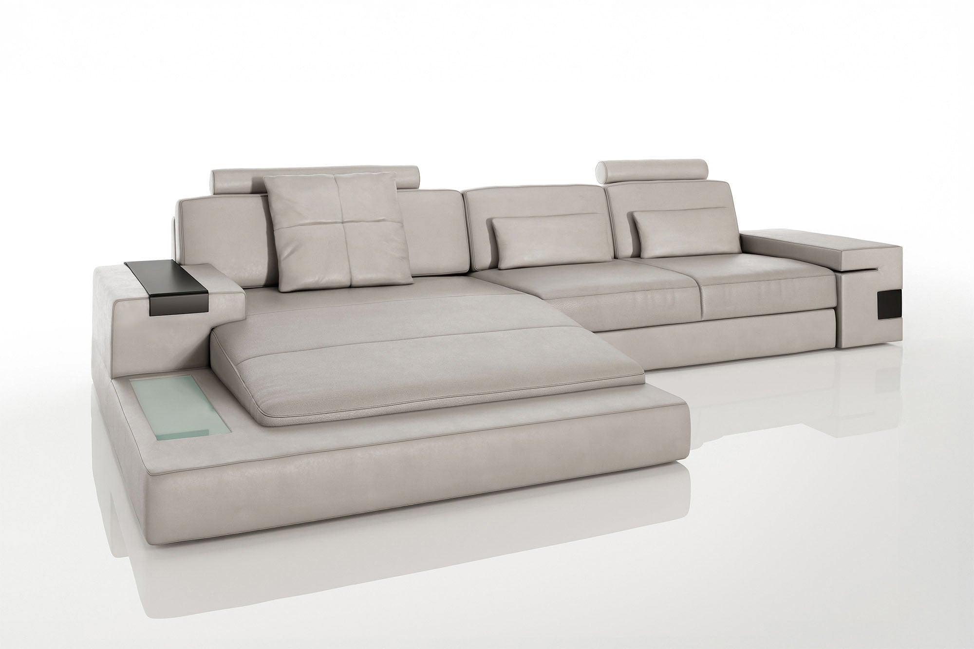 Bruno III [S] Ledersofa mit Ottomane L-Form
