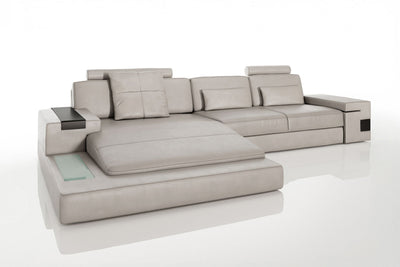 Bruno III [S] Ledersofa mit Ottomane L-Form