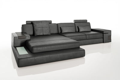 Bruno III [S] Ledersofa mit Ottomane L-Form