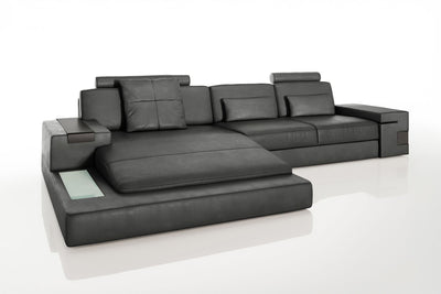 Bruno III [S] Ledersofa mit Ottomane L-Form